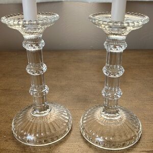 Fine Crystal Candleholders. Set of Two.